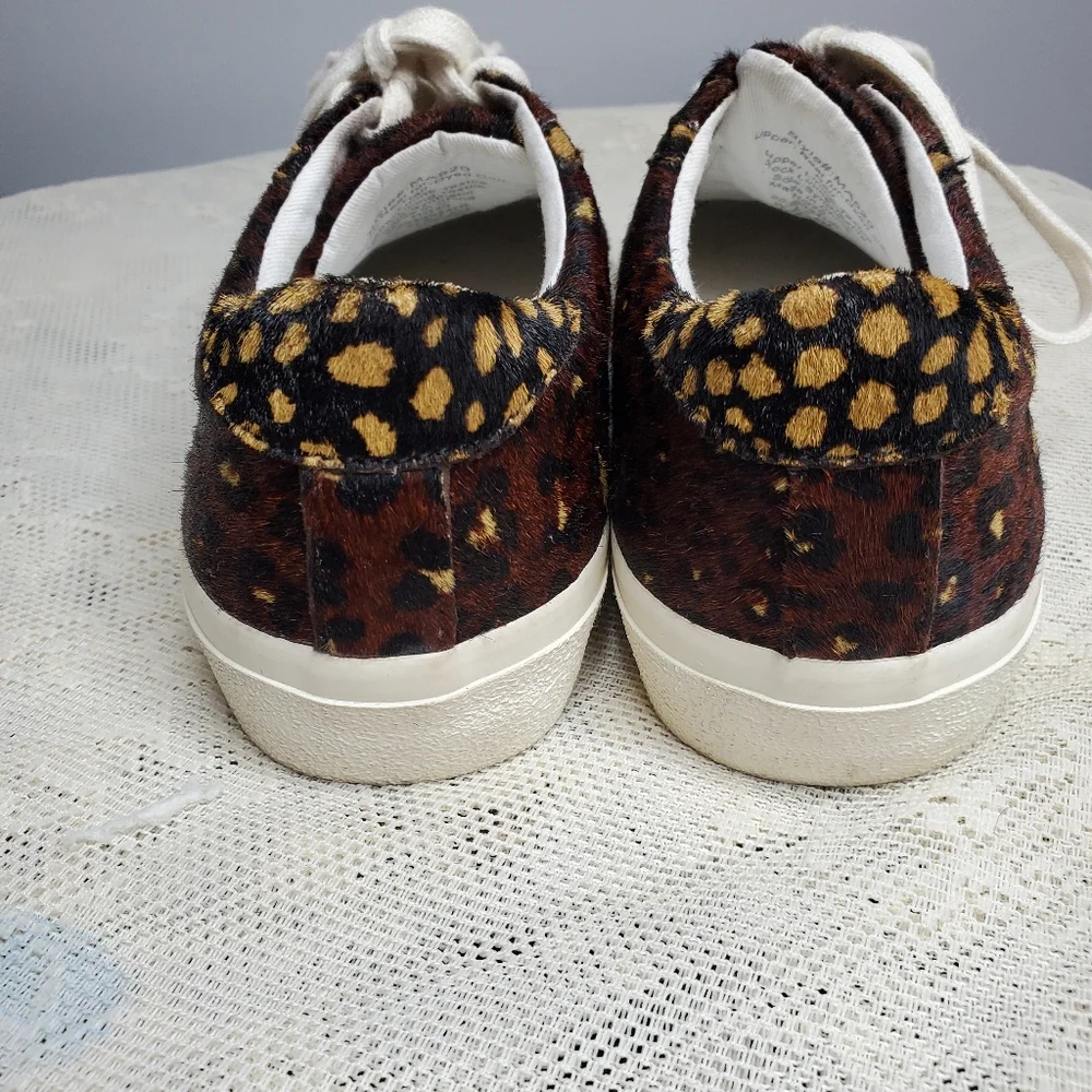 Madewell‎ sidewalk sneaker dyed calf hair animal print leopard cheetah size 7.5